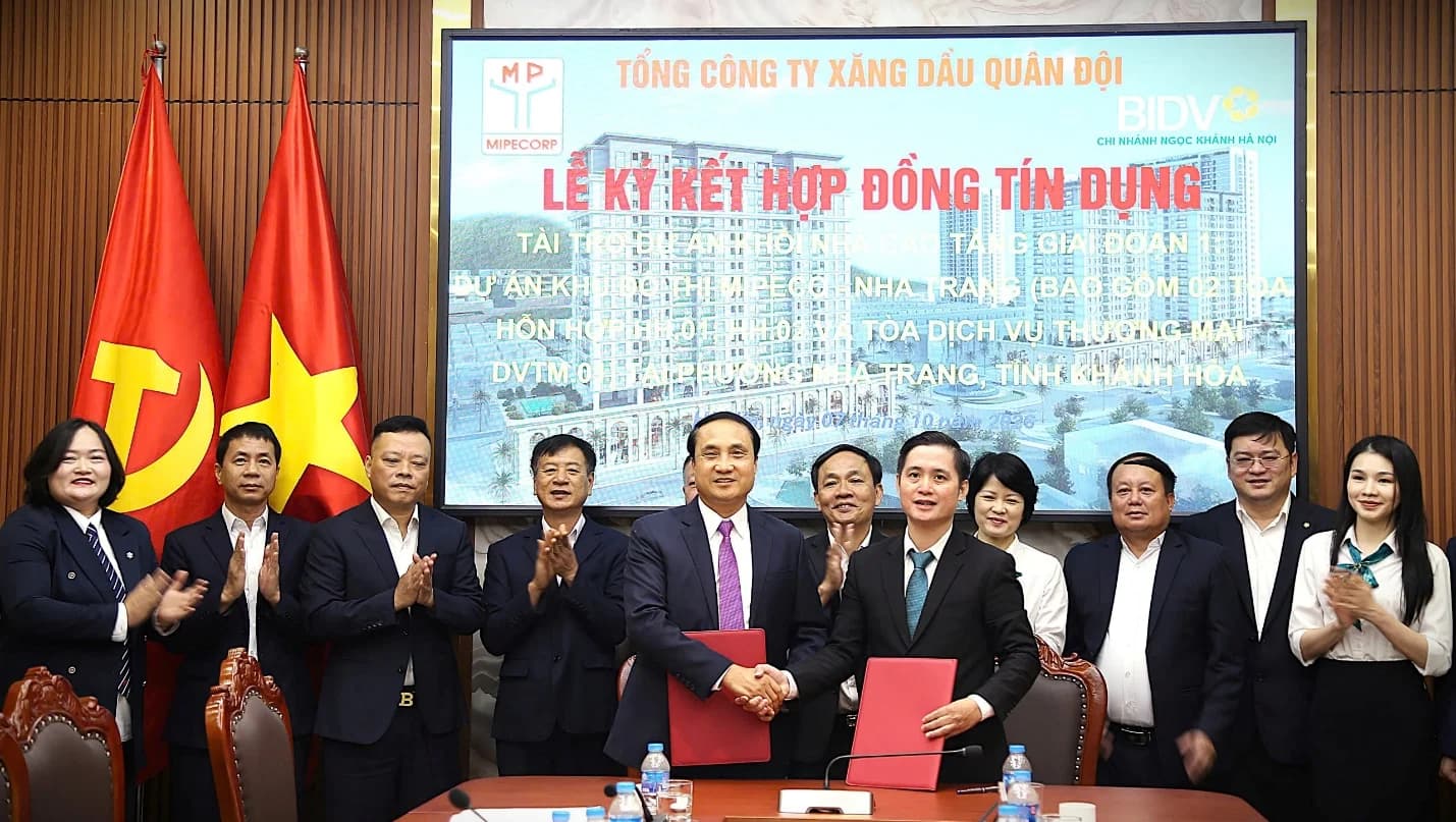 TỔNG CÔNG TY XĂNG DẦU QUÂN ĐỘI KÝ KẾT HỢP ĐỒNG TÍN DỤNG CHO DỰ ÁN KHỐI NHÀ CAO TẦNG GIAI ĐOẠN 1, KHU ĐÔ THỊ MIPECO - NHA TRANG.